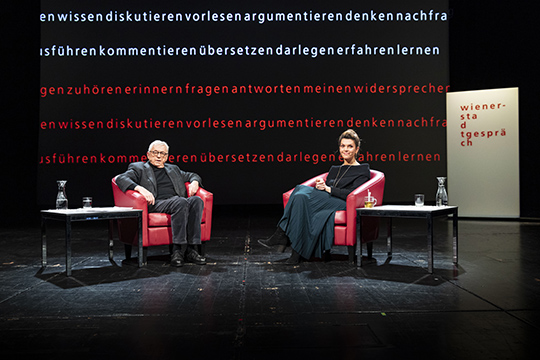 Barbara Blaha im Gespräch mit Peter Huemer, Foto: Christian Fischer