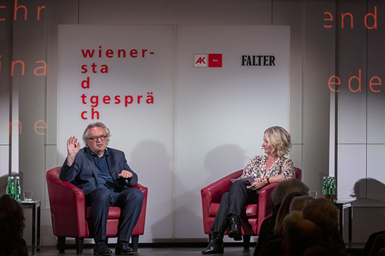 Klaus Dörre im Gespräch mit Barbara Tóth, Foto: Christian Fischer