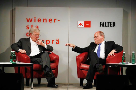 Gregor Gysi im Gespräch mit Armin Thurnher, Foto: Christian Fischer