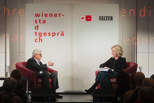 Peter Huemer im Gespräch mit Barbara Tóth, Foto: Christian Fischer