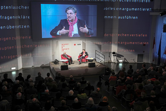Jan-Werner Müller im Gespräch mit Peter Huemer, Foto: Christina Fischer
