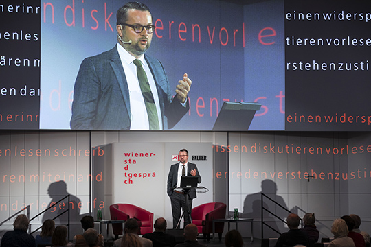 Oliver Nachtwey im Gespräch mit Barbara Tóth, Foto: Christian Fischer