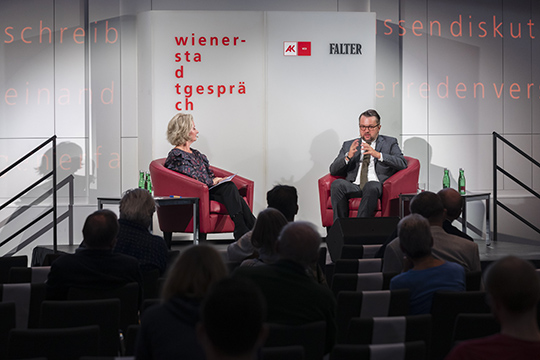 Oliver Nachtwey im Gespräch mit Barbara Tóth, Foto: Christian Fischer