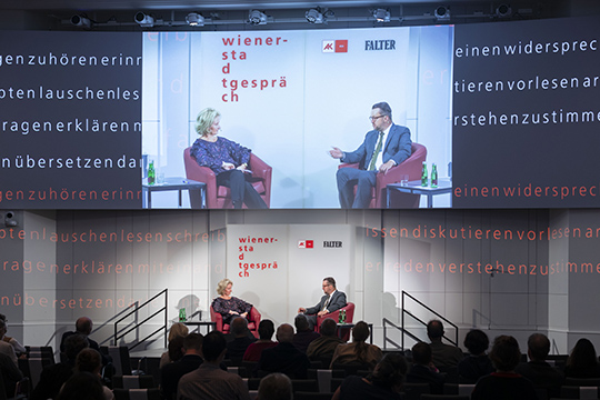 Oliver Nachtwey im Gespräch mit Barbara Tóth, Foto: Christian Fischer