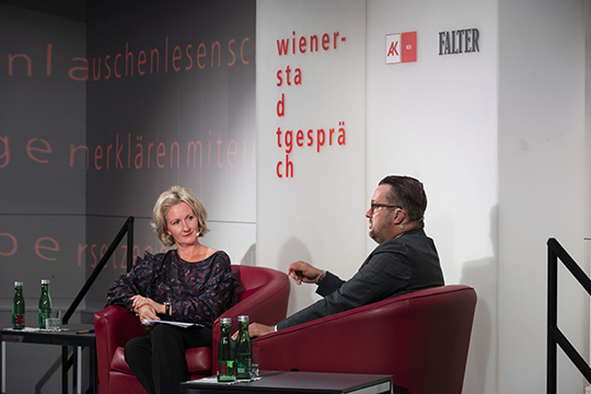Oliver Nachtwey im Gespräch mit Barbara Tóth, Foto: Christian Fischer