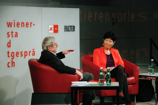 Prof. Helga Nowotny im Gespräch mit Peter Huemer, Foto: Christian Fischer