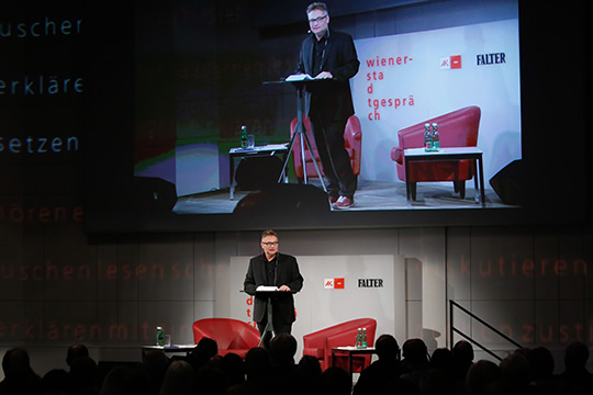 Thomas Wagner im Gespräch mit Peter Huemer, Foto: Christian Fischer