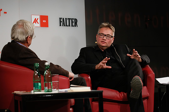 Thomas Wagner im Gespräch mit Peter Huemer, Foto: Christian Fischer