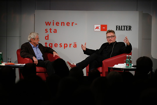 Thomas Wagner im Gespräch mit Peter Huemer, Foto: Christian Fischer