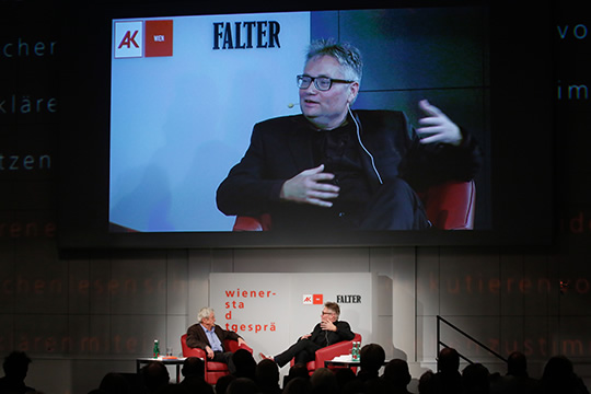 Thomas Wagner im Gespräch mit Peter Huemer, Foto: Christian Fischer